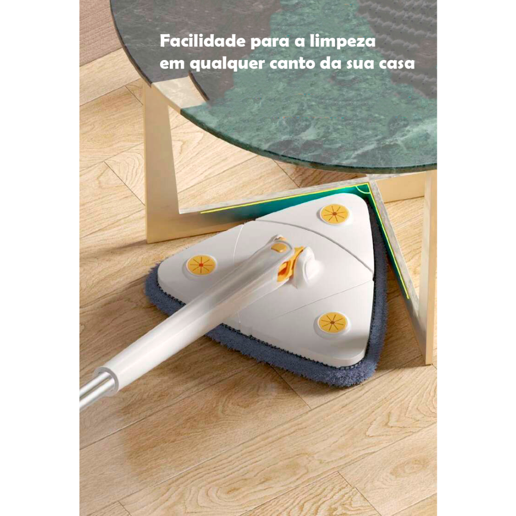 Esfregão Triangulo Mop De Limpeza Ajustável Giratória 360° Esfregão Triangulo Mop De Limpeza Ajustável Giratória 360°