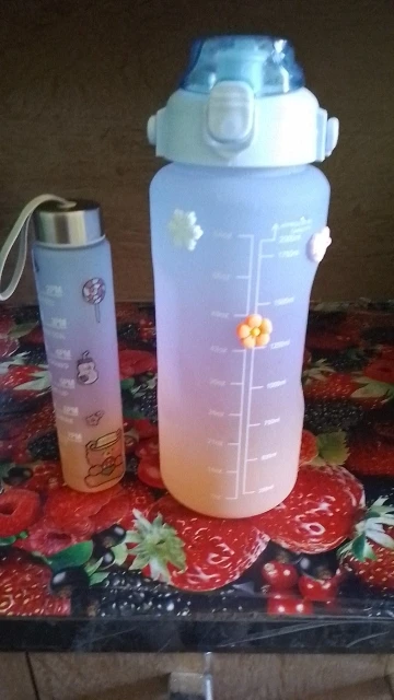 Kit 3 Garrafas De Água Squeeze Academia 2000ml 900ml E 300ml IZEHYDRATE photo review