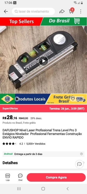 Click to view full screen Nível Laser Profissional Trena Level Pro 3 Estágios Nivelador IZELINE photo review