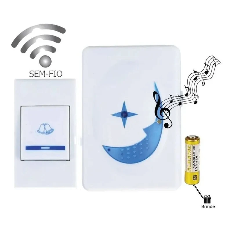 Campainha Sem Fio Prova D'água IZEBELL Campainha Sem Fio Prova D'água IZEBELL