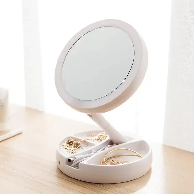 Espelho de Mesa Luz Led Maquiagem Portátil IZEGLAM Espelho de Mesa Luz Led Maquiagem Portátil IZEGLAM