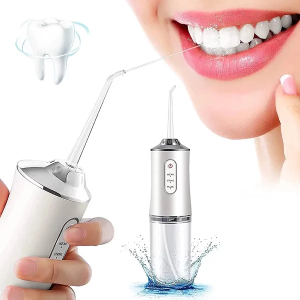 Irrigador Oral 220ml Com Fio Dental Recarregável Portátil Saúde Bucal IZEHYGIENE