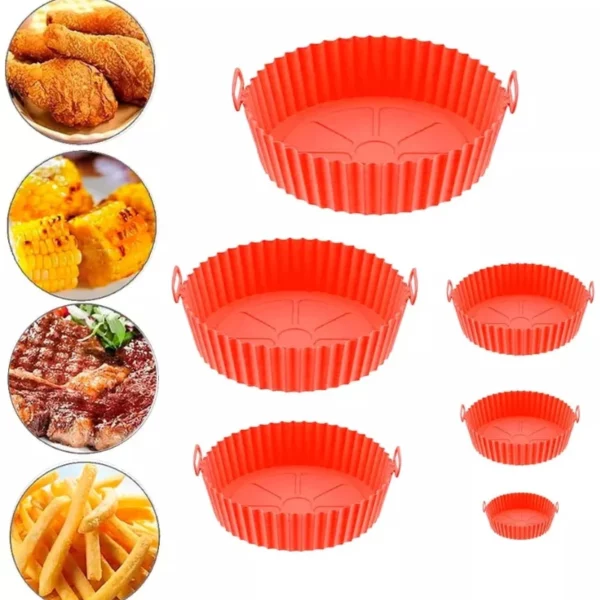 Kit 6 Formas Air Fryer Tamanhos Variados Silicone IZEKITCHEN