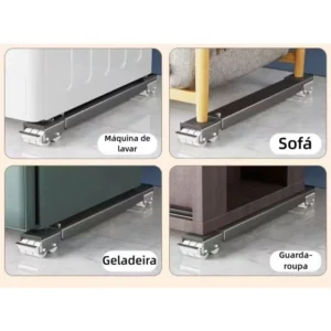 Suporte Com Rodinhas Ajustável Para Máquina De Lavar, Lava Louças Geladeira e Fogão Até 200kg IZEUTILITY IZESHOP