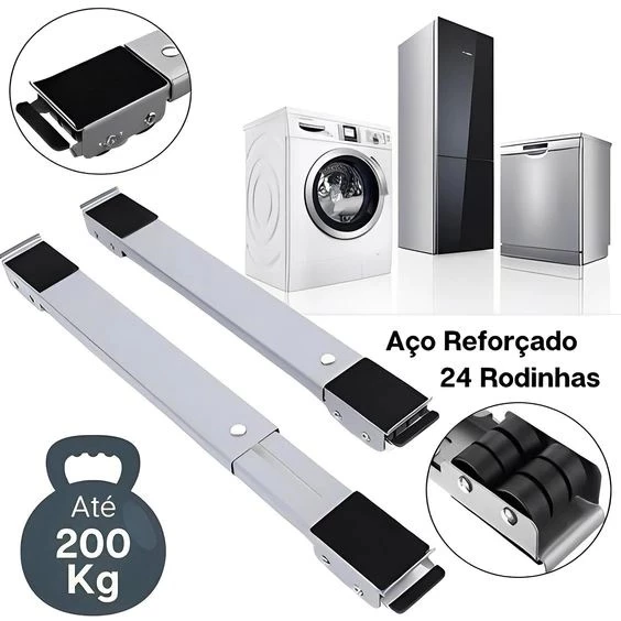 Suporte Com Rodinhas Ajustável Para Máquina De Lavar, Lava Louças Geladeira e Fogão Até 200kg IZEUTILITY IZESHOP