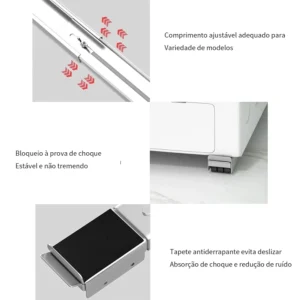 Suporte Com Rodinhas Ajustável Para Máquina De Lavar, Lava Louças Geladeira e Fogão Até 200kg IZEUTILITY IZESHOP