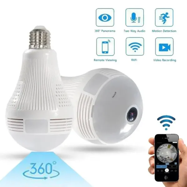 Câmera IP Panorâmica IZESECURITY LAMP IZESHOP Câmera IP Panorâmica IZESECURITY LAMP - Vista Frontal