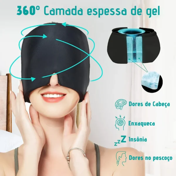 Touca Terapêutica IZERELAX para Dor de Cabeça, Enxaqueca e Muito Mais IZESHOP