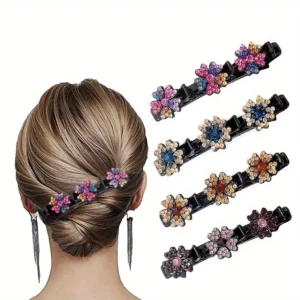 Grampo de Cabelo com Cristal e Flores Strass IZECRISTAL IZESHOP