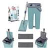 Esfregão Flat Mop IZECLEAN com Balde de 5 Litros e Microfibra de Alta Absorção e Refil Grátis