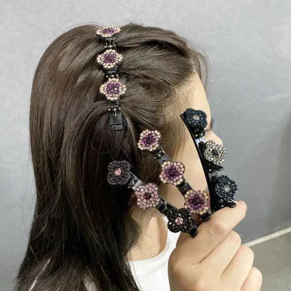 Grampo de Cabelo com Cristal e Flores Strass IZECRISTAL IZESHOP