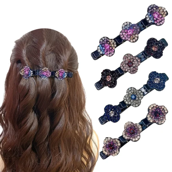 Grampo de Cabelo com Cristal e Flores Strass IZECRISTAL IZESHOP