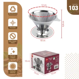 Filtro Coador Café Reutilizável Aço Inox IZECOFFE PRO IZESHOP