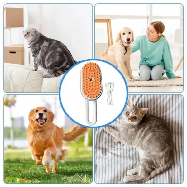 Escova Elétrica 3 em 1 para Pêlos e Massagem de Gatos e Cães IZEPET STEAM IZESHOP