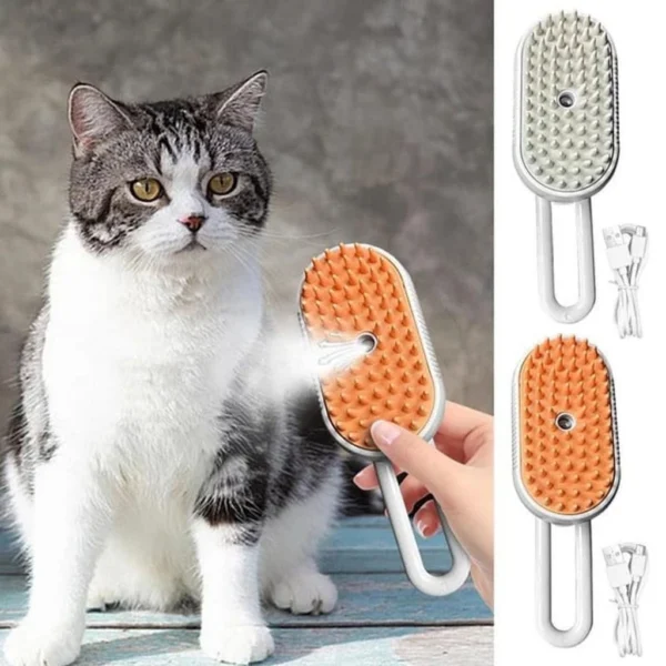 Escova Elétrica 3 em 1 para Pêlos e Massagem de Gatos e Cães IZEPET STEAM IZESHOP