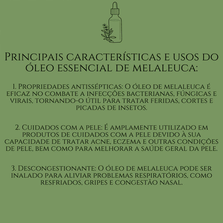 Óleo Essencial 100% Puro de Melaleuca Tea Tree 15ML IZENATURE PURE IZESHOP