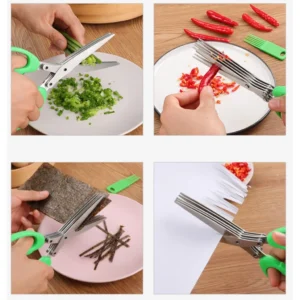 Tesoura de Cozinha 5 Lâminas Inox Multiuso para Hortaliças, Verduras e Ervas IZE CUT PRO