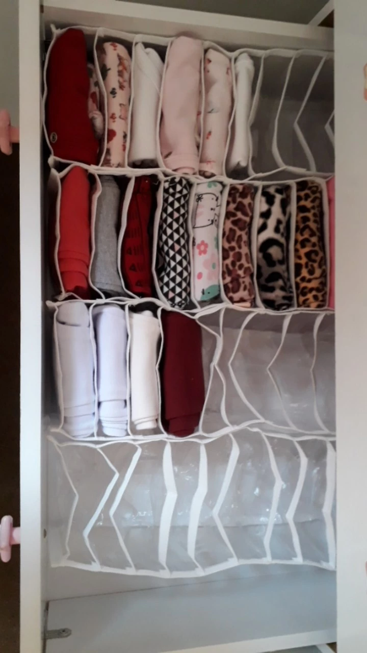 Organizador de Gaveta Colmeia Transparente 10 Divisórias PVC Flexível para Roupas Íntimas IZEORDER MAX photo review