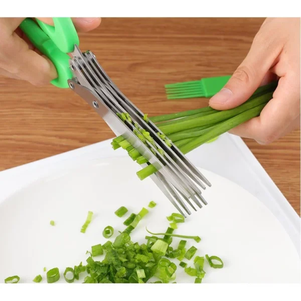 Tesoura de Cozinha 5 Lâminas Inox Multiuso para Hortaliças, Verduras e Ervas IZE CUT PRO