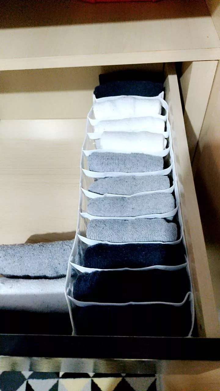 Organizador de Gaveta Colmeia Transparente 10 Divisórias PVC Flexível para Roupas Íntimas IZEORDER MAX photo review