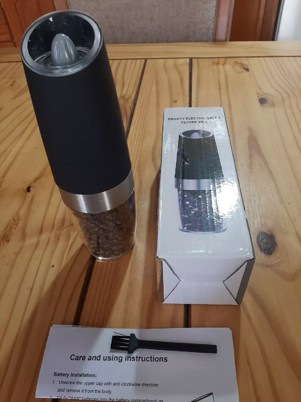 Moedor Elétrico de Pimenta e Sal Automático com Sensor LED, Ajuste de Moagem Fina ou Grossa, Portátil IZEFLAVOR PRO photo review