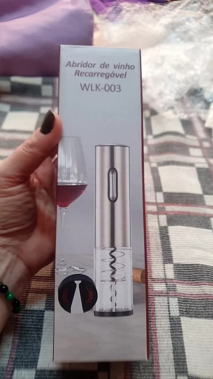 Abridor de Vinho Elétrico Recarregável Inox com Tampa a Vácuo IZEOPEN PRO photo review