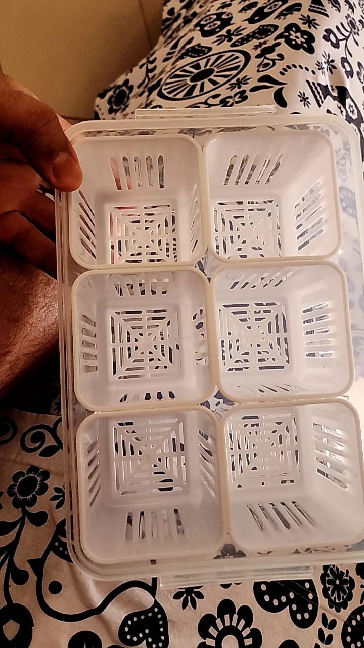Caixa Organizadora de Alho e Legumes 6 Divisórias Acrílico Transparente Empilhável IZEKEEP FRESH photo review