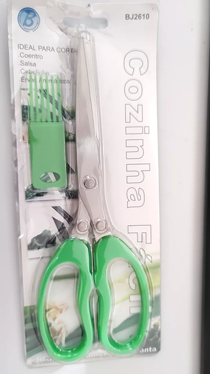 Tesoura 5 Lâminas Inox Multiuso para Cozinha, Corte Preciso de Hortaliças, Cabo Anatômico - IZECUT PRO photo review