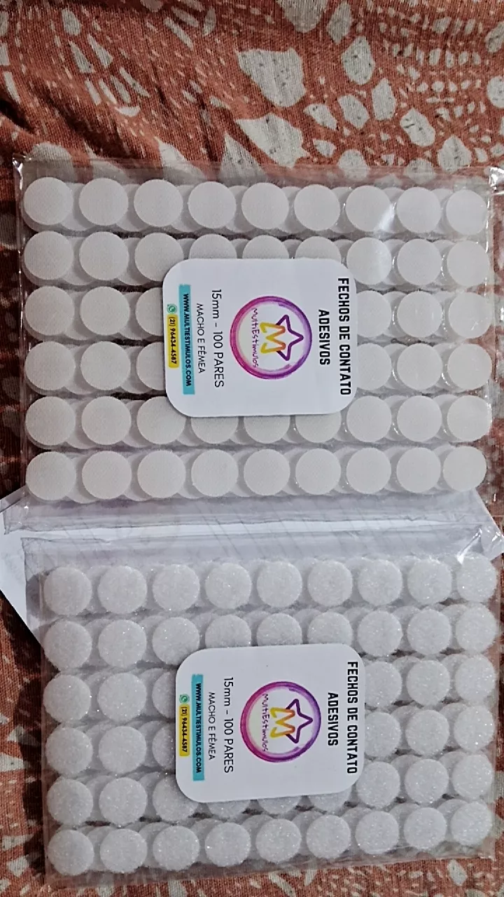 Fecho de Contato Adesivo 1,5cm Duplo Branco Super Resistente Nylon Fixação Rápida IZEFIX POWER photo review