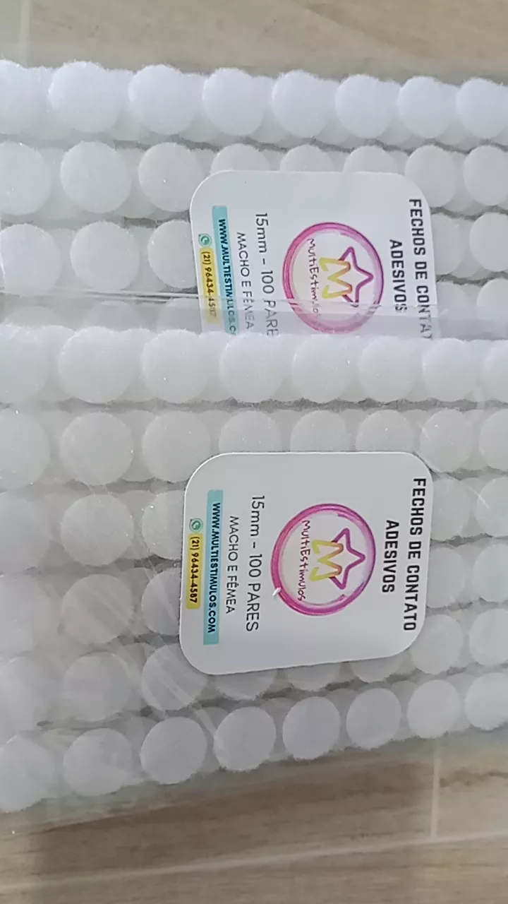 Fecho de Contato Adesivo 1,5cm Duplo Branco Super Resistente Nylon Fixação Rápida IZEFIX POWER photo review