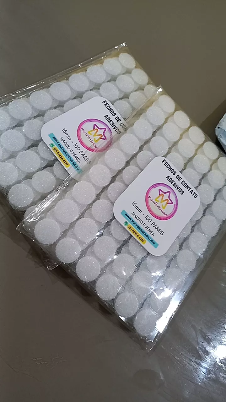 Fecho de Contato Adesivo 1,5cm Duplo Branco Super Resistente Nylon Fixação Rápida IZEFIX POWER photo review