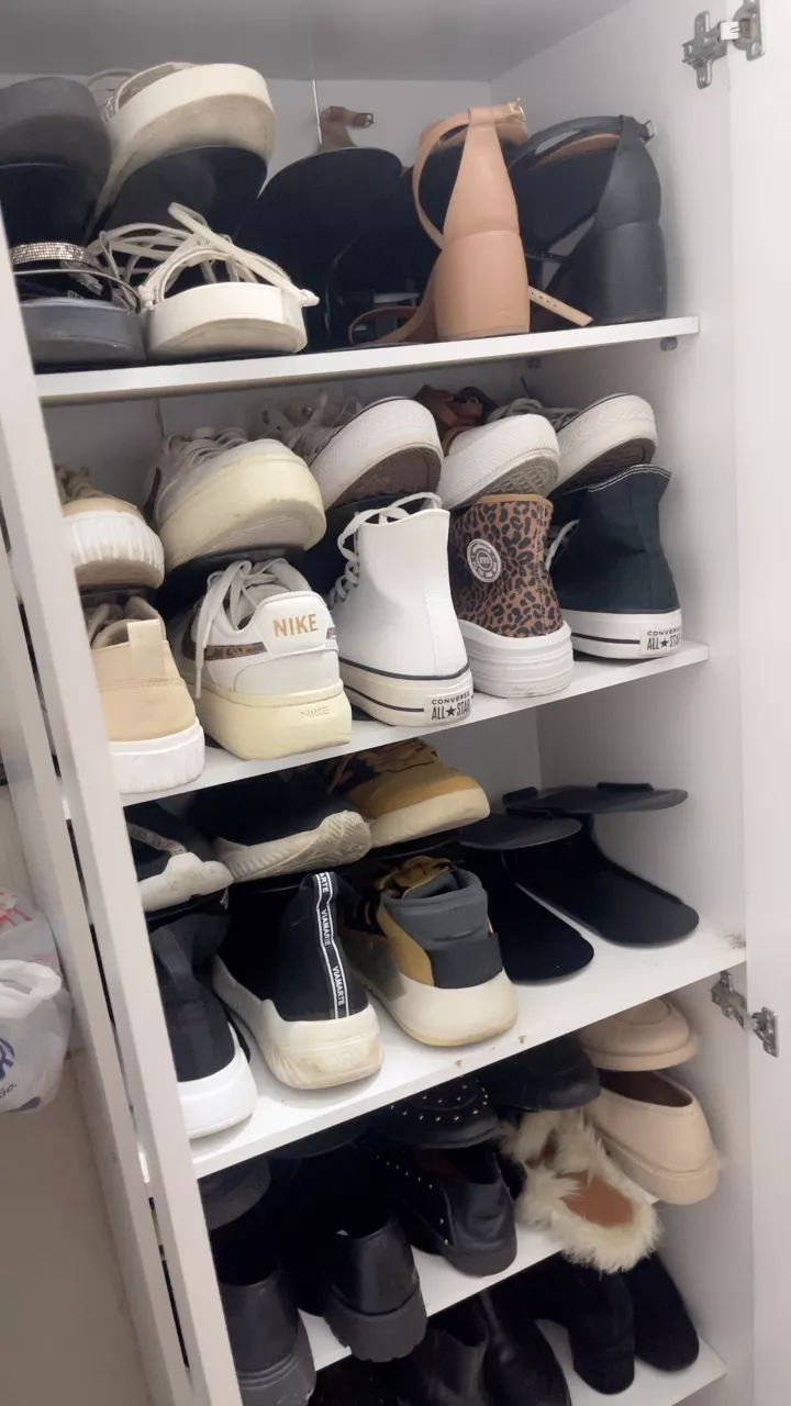 Organizador de Sapatos Ajustável 20 Unidades Preto - Economiza Espaço, Design Moderno, Resistente | IZESTORAGE FLEX photo review