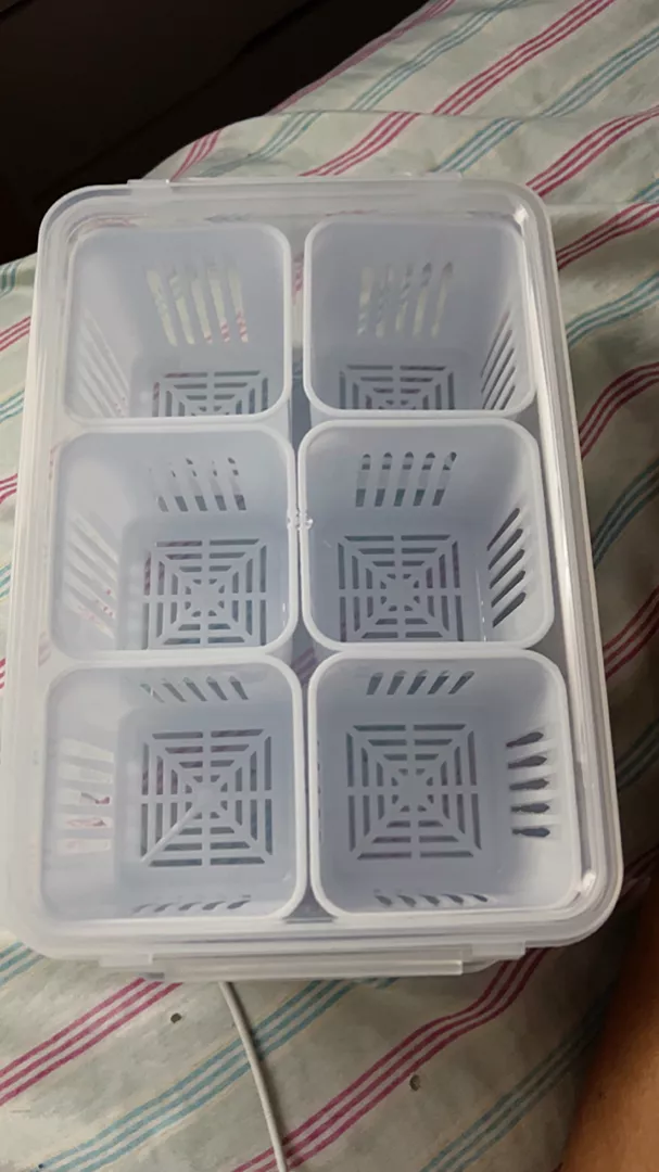 Caixa Organizadora de Alho e Legumes 6 Divisórias Acrílico Transparente Empilhável IZEKEEP FRESH photo review
