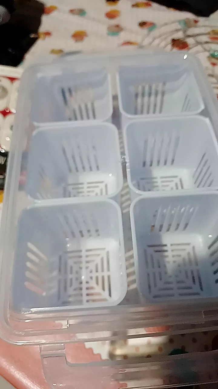 Caixa Organizadora de Alho e Legumes 6 Divisórias Acrílico Transparente Empilhável IZEKEEP FRESH photo review