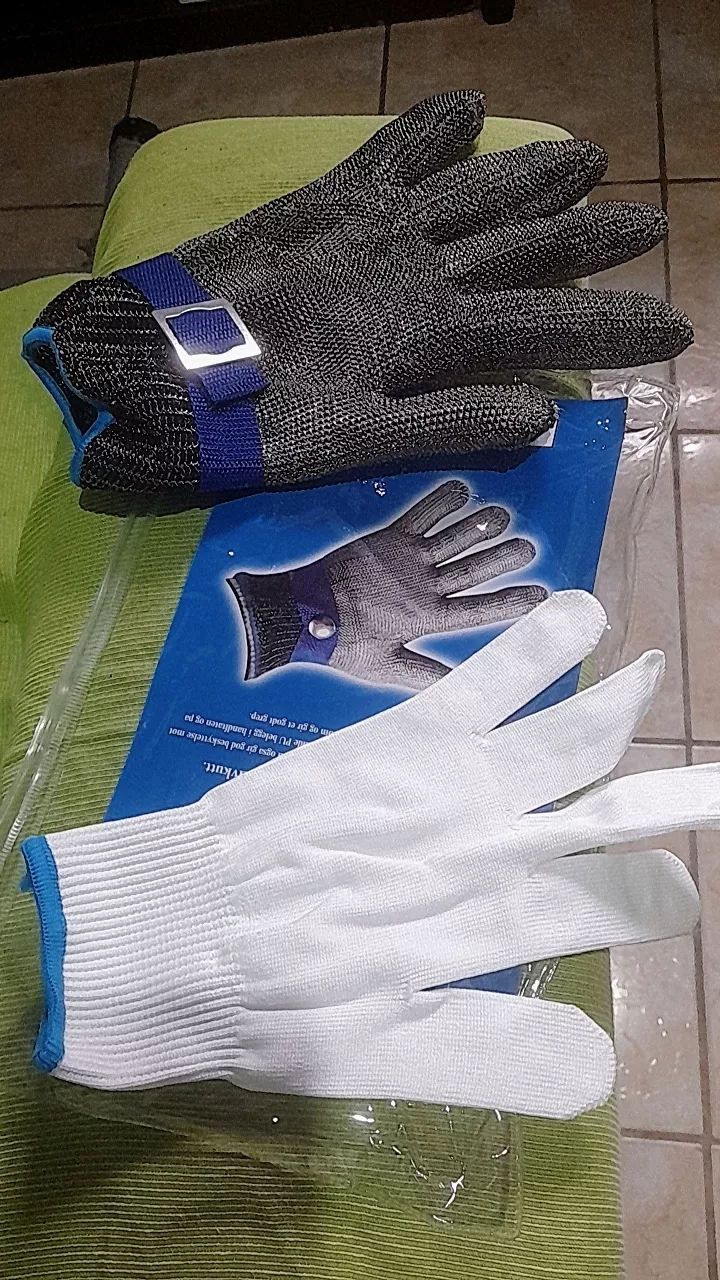 Luva Açougueiro Malha de Aço Inoxidável AntiCorte Flexível Proteção Profissional IZESECURE PRO photo review