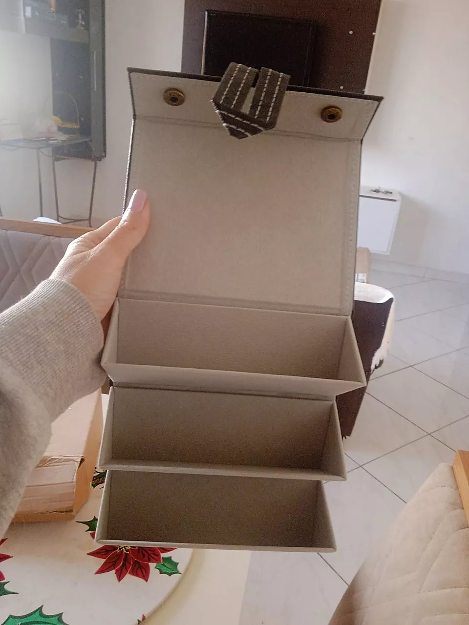 Organizador de Óculos Dobrável 3 Lugares Couro PU, Portátil e Ecológico IZECASE FOLD photo review