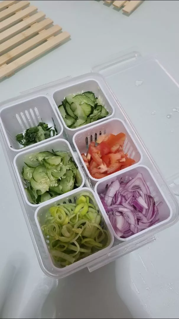 Caixa Organizadora de Alho e Legumes 6 Divisórias Acrílico Transparente Empilhável IZEKEEP FRESH photo review