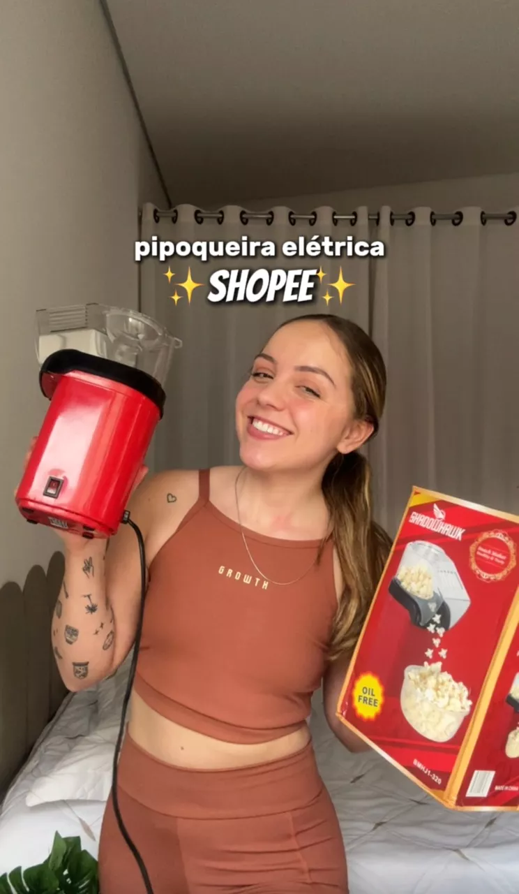 Pipoqueira Elétrica Ar Quente Sem Óleo 1200W Vermelha IZEPOPCORN FIT photo review