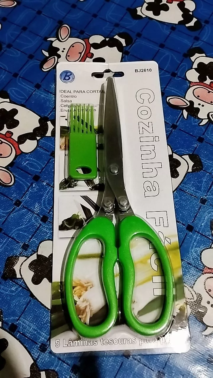 Tesoura 5 Lâminas Inox Multiuso para Cozinha, Corte Preciso de Hortaliças, Cabo Anatômico - IZECUT PRO photo review