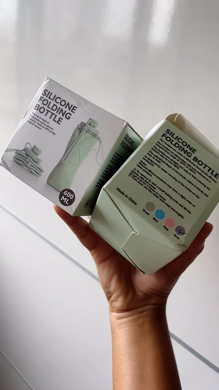 Garrafa de Água Dobrável Silicone 600ml Portátil BPA Free Lavável IZEHYDRA FLEX photo review