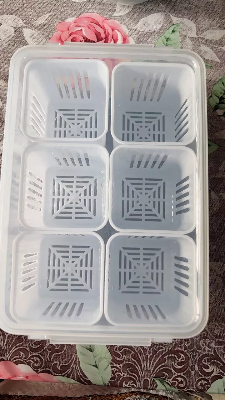 Caixa Organizadora de Alho e Legumes 6 Divisórias Acrílico Transparente Empilhável IZEKEEP FRESH photo review