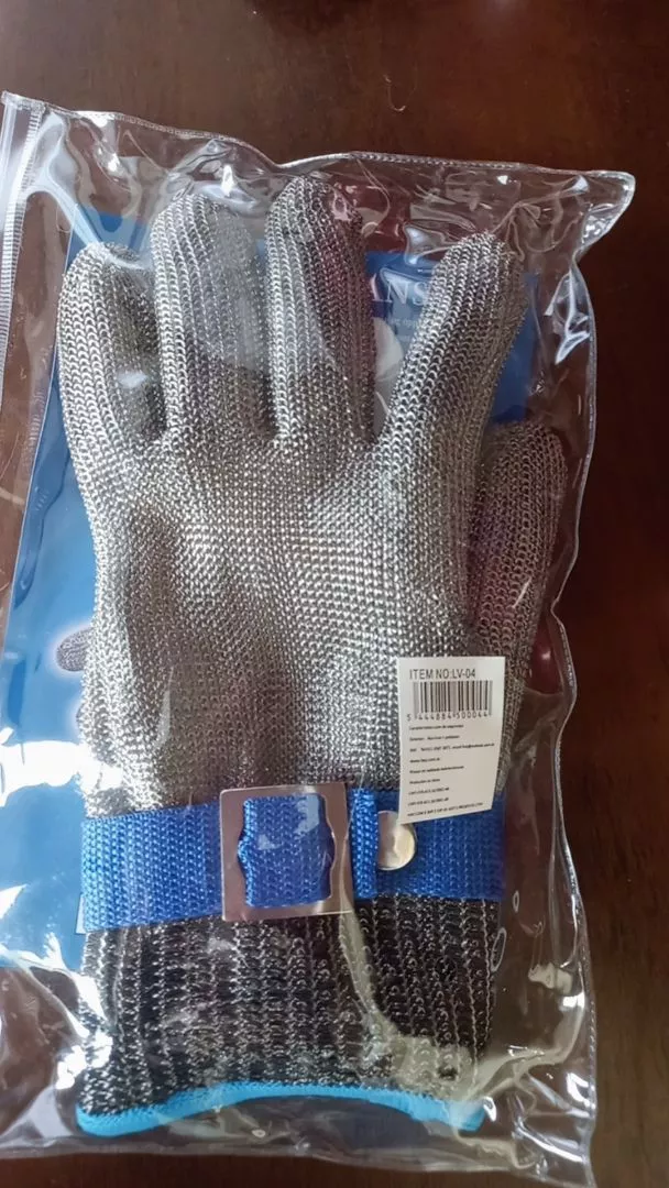 Luva Açougueiro Malha de Aço Inoxidável AntiCorte Flexível Proteção Profissional IZESECURE PRO photo review