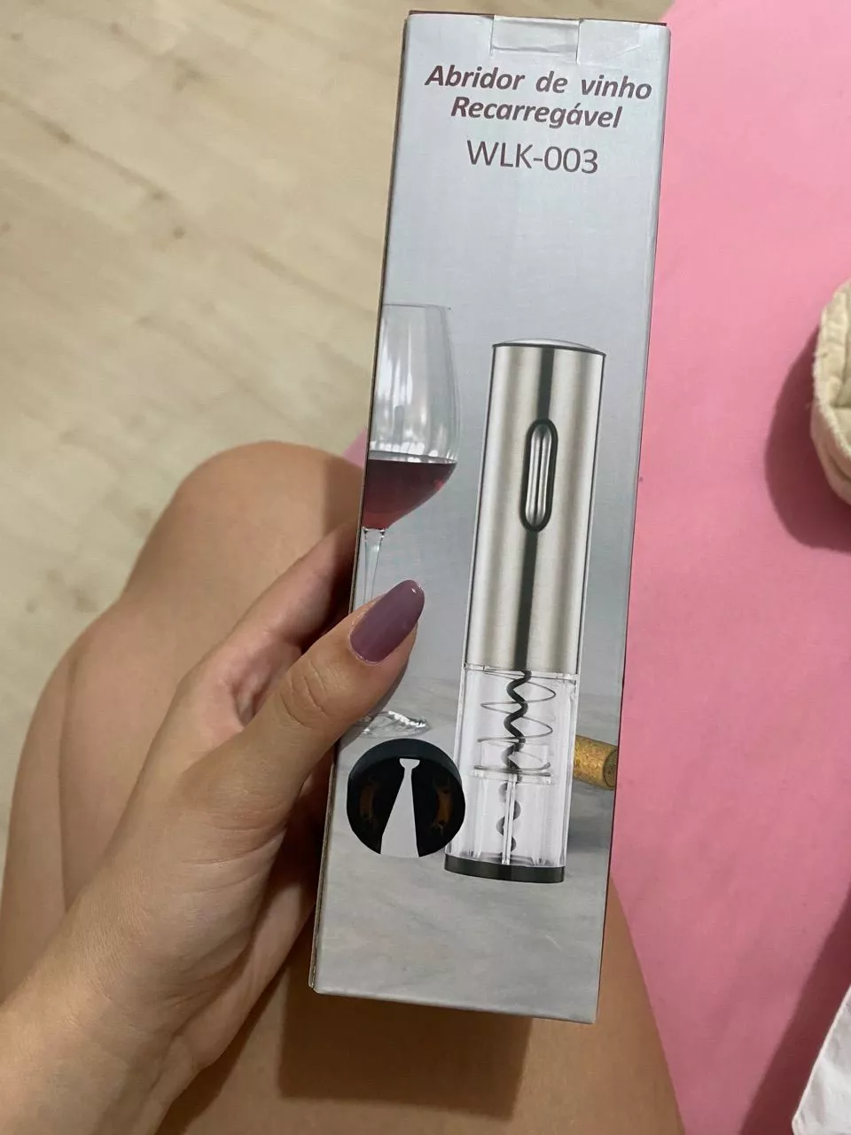 Abridor de Vinho Elétrico Recarregável Inox com Tampa a Vácuo IZEOPEN PRO photo review