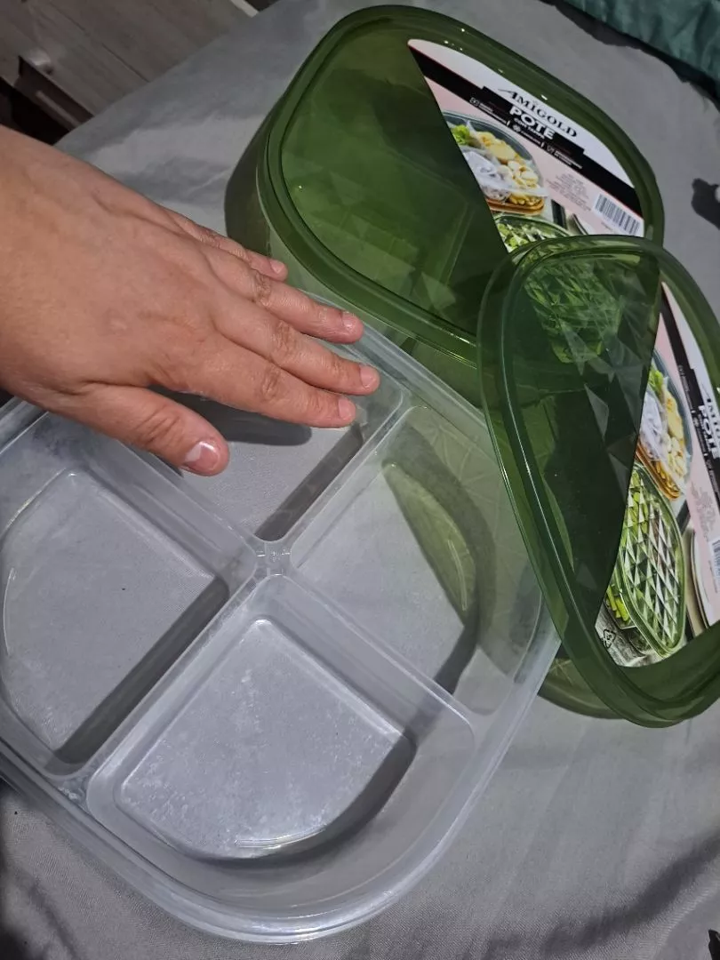 Caixa Organizadora de Alho e Legumes 6 Divisórias Acrílico Transparente Empilhável IZEKEEP FRESH photo review