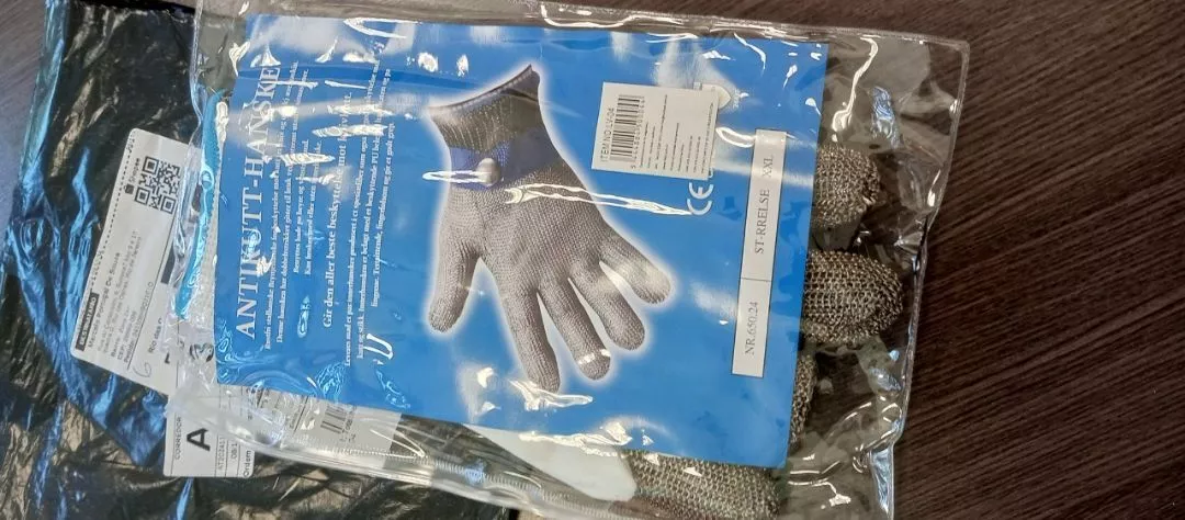 Luva Açougueiro Malha de Aço Inoxidável AntiCorte Flexível Proteção Profissional IZESECURE PRO photo review