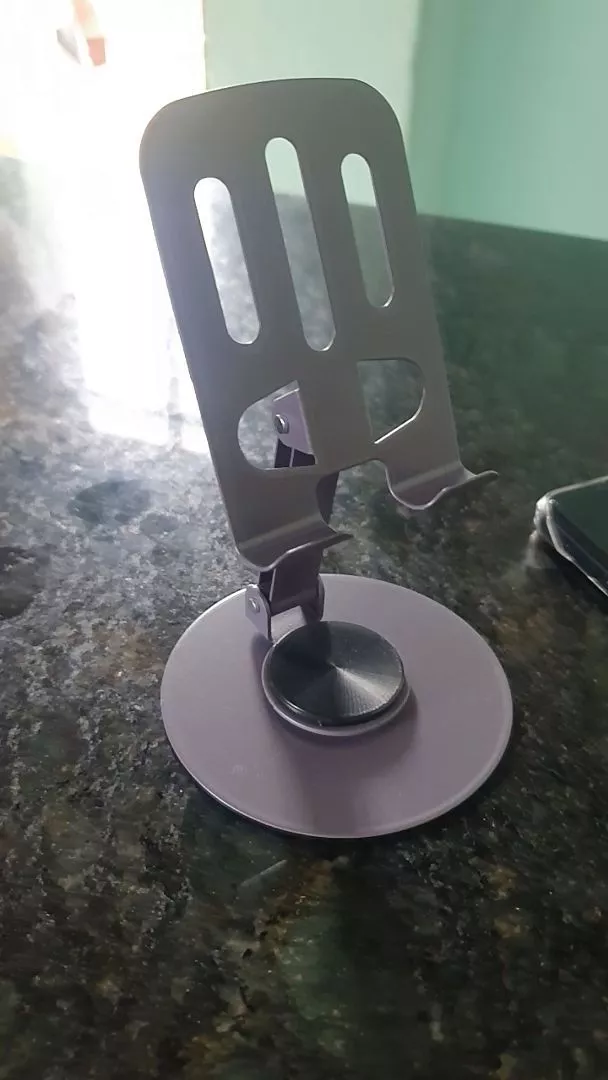 Suporte de Mesa Alumínio Rotativo 360° Ajustável Compatível Tablet Celular IZEFLEX STAND photo review