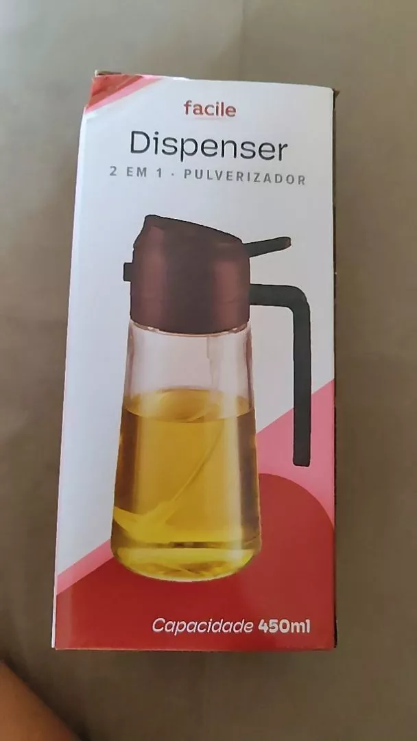 Azeiteiro Vinagreiro Spray Vidro Transparente 470ml com Botão Dosador IZEGLASS FLOW photo review