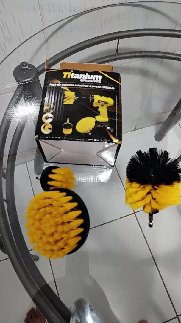 Escovas Rotativas para Limpeza Pesada de Pisos e Rejuntes Nylon Amarela IZEDEEP SCRUB photo review