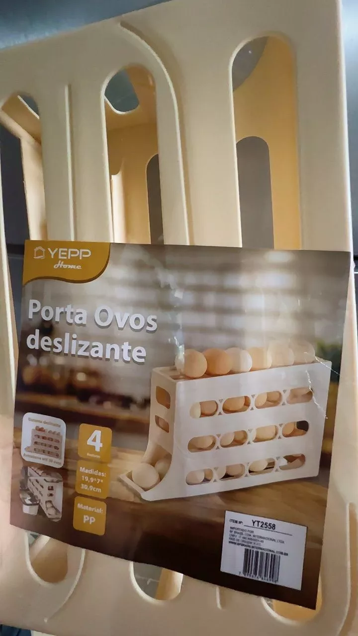 Porta Ovos Deslizante para Geladeira 4 Andares 30 Unidades Compacto IZEORGANIZE PRO photo review