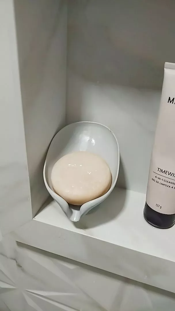 Saboneteira de Pia Ciano e Cinza com Drenagem Ventosa IZELEAF PRO photo review